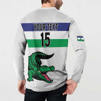 Custom Lesotho Football Button Sweatshirt Likuena For Victory