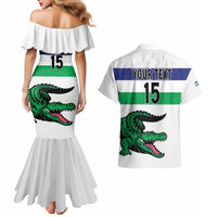Custom Lesotho Football Couples Matching Mermaid Dress and Hawaiian Shirt Likuena For Victory