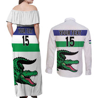Custom Lesotho Football Couples Matching Off Shoulder Maxi Dress and Long Sleeve Button Shirt Likuena For Victory