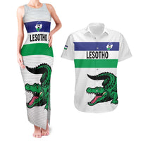 Custom Lesotho Football Couples Matching Tank Maxi Dress and Hawaiian Shirt Likuena For Victory