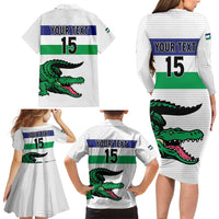 Custom Lesotho Football Family Matching Long Sleeve Bodycon Dress and Hawaiian Shirt Likuena For Victory