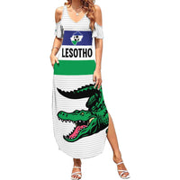 Custom Lesotho Football Family Matching Summer Maxi Dress and Hawaiian Shirt Likuena For Victory