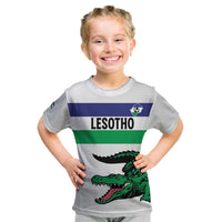 Custom Lesotho Football Kid T Shirt Likuena For Victory