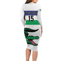 Custom Lesotho Football Long Sleeve Bodycon Dress Likuena For Victory