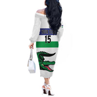 Custom Lesotho Football Off The Shoulder Long Sleeve Dress Likuena For Victory