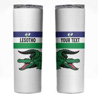 Custom Lesotho Football Skinny Tumbler Likuena For Victory