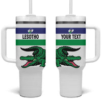 Custom Lesotho Football Tumbler With Handle Likuena For Victory