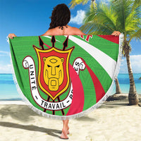 Personalized Burundi Independence Day Beach Blanket Coat Of Arms With Map
