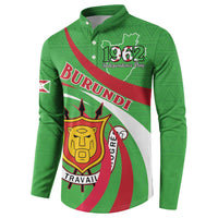 Personalized Burundi Independence Day Button Sweatshirt Coat Of Arms With Map