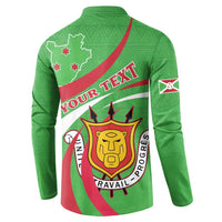 Personalized Burundi Independence Day Button Sweatshirt Coat Of Arms With Map