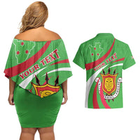 Personalized Burundi Independence Day Couples Matching Off Shoulder Short Dress and Hawaiian Shirt Coat Of Arms With Map