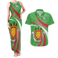 Personalized Burundi Independence Day Couples Matching Tank Maxi Dress and Hawaiian Shirt Coat Of Arms With Map