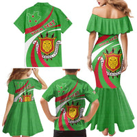 Personalized Burundi Independence Day Family Matching Mermaid Dress and Hawaiian Shirt Coat Of Arms With Map