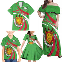 Personalized Burundi Independence Day Family Matching Off Shoulder Maxi Dress and Hawaiian Shirt Coat Of Arms With Map