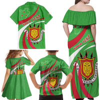 Personalized Burundi Independence Day Family Matching Off Shoulder Maxi Dress and Hawaiian Shirt Coat Of Arms With Map
