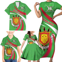 Personalized Burundi Independence Day Family Matching Short Sleeve Bodycon Dress and Hawaiian Shirt Coat Of Arms With Map
