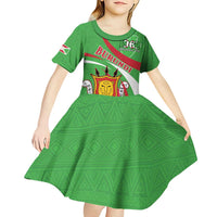 Personalized Burundi Independence Day Kid Short Sleeve Dress Coat Of Arms With Map