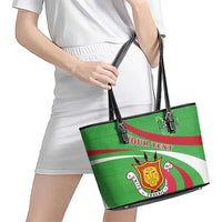 Personalized Burundi Independence Day Leather Tote Bag Coat Of Arms With Map