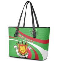 Personalized Burundi Independence Day Leather Tote Bag Coat Of Arms With Map
