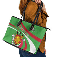 Personalized Burundi Independence Day Leather Tote Bag Coat Of Arms With Map