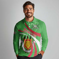 Personalized Burundi Independence Day Long Sleeve Polo Shirt Coat Of Arms With Map