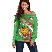 Personalized Burundi Independence Day Off Shoulder Sweater Coat Of Arms With Map