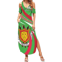 Personalized Burundi Independence Day Summer Maxi Dress Coat Of Arms With Map