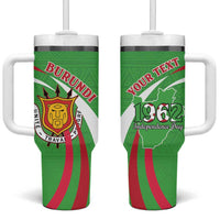 Personalized Burundi Independence Day Tumbler With Handle Coat Of Arms With Map