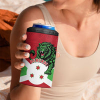 Personalized Burundi 4 in 1 Can Cooler Tumbler Lion and Coat Of Arms - Flag Style