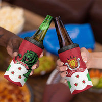 Personalized Burundi 4 in 1 Can Cooler Tumbler Lion and Coat Of Arms - Flag Style