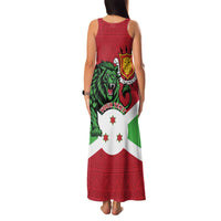 Personalized Burundi Family Matching Tank Maxi Dress and Hawaiian Shirt Lion and Coat Of Arms - Flag Style