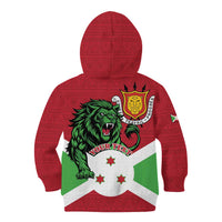 Personalized Burundi Kid Hoodie Lion and Coat Of Arms - Flag Style