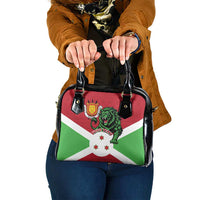 Personalized Burundi Shoulder Handbag Lion and Coat Of Arms - Flag Style