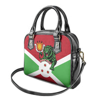 Personalized Burundi Shoulder Handbag Lion and Coat Of Arms - Flag Style