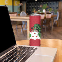 Personalized Burundi Skinny Tumbler Lion and Coat Of Arms - Flag Style