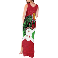 Personalized Burundi Tank Maxi Dress Lion and Coat Of Arms - Flag Style