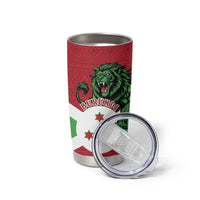 Personalized Burundi Tumbler Cup Lion and Coat Of Arms - Flag Style
