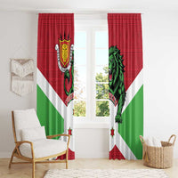 Personalized Burundi Window Curtain Lion and Coat Of Arms - Flag Style