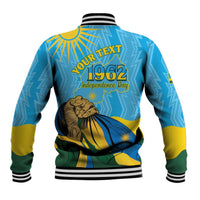 Personalized Rwanda Independence Day Baseball Jacket Coat Of Arms Imigongo Pattern