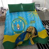 Personalized Rwanda Independence Day Bedding Set Coat Of Arms Imigongo Pattern
