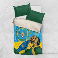 Personalized Rwanda Independence Day Bedding Set Coat Of Arms Imigongo Pattern