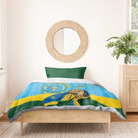 Personalized Rwanda Independence Day Bedding Set Coat Of Arms Imigongo Pattern