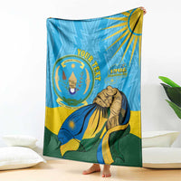Personalized Rwanda Independence Day Blanket Coat Of Arms Imigongo Pattern