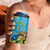 Personalized Rwanda Independence Day 4 in 1 Can Cooler Tumbler Coat Of Arms Imigongo Pattern