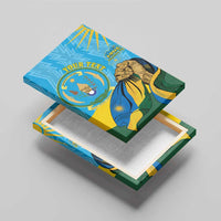 Personalized Rwanda Independence Day Canvas Wall Art Coat Of Arms Imigongo Pattern