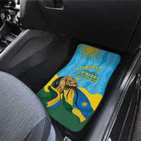 Personalized Rwanda Independence Day Car Mats Coat Of Arms Imigongo Pattern