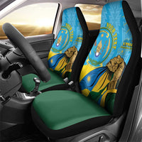 Personalized Rwanda Independence Day Car Seat Cover Coat Of Arms Imigongo Pattern