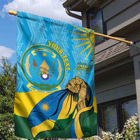 Personalized Rwanda Independence Day Garden Flag Coat Of Arms Imigongo Pattern