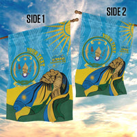 Personalized Rwanda Independence Day Garden Flag Coat Of Arms Imigongo Pattern