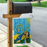 Personalized Rwanda Independence Day Garden Flag Coat Of Arms Imigongo Pattern